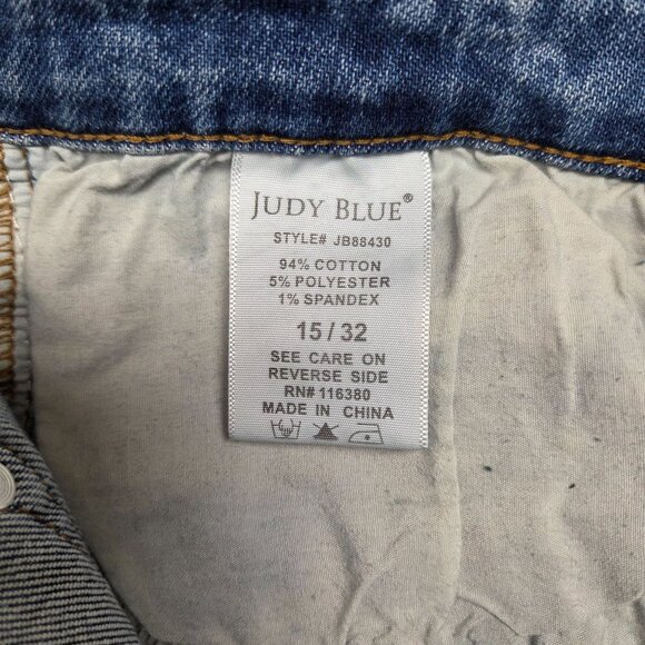 Judy Blue Relaxed Fit Jeans Womens 32 Distressed Fray Hem High Rise - Picture 11 of 12